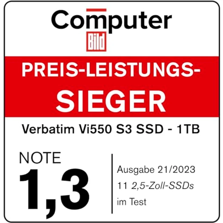 Verbatim Vi550 S3 SSD, internes SSD-Laufwerk mit 4 TB Datenspeicher, Solid State Drive mit 2,5'' SATA III Schnittstelle und 3D-NAND-Technologie, schwarz – Bild 5