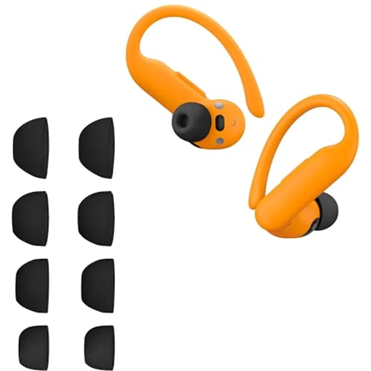 kwmobile 8X Ersatzpolster für Beats Powerbeats Pro, Silikon Ohrstöpsel in Schwarz, 4 Größen – Bild 4