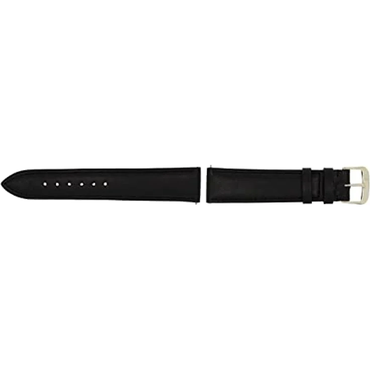 SELVA Uhrenarmband aus Leder, 14-24 mm, Wechselarmband für Smartwatch, Made in Germany, Größe: 16 mm, schwarz mit silberner Schließe – Bild 2