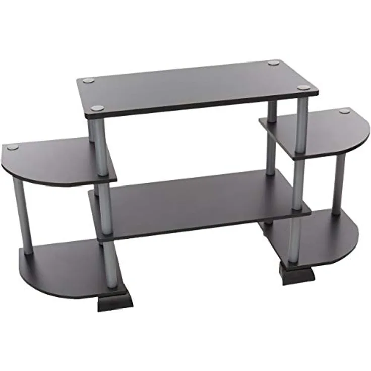 Furinno TV-Unterhaltungszentrum Turn-N-Tube Roundedecorner, Schwarz/grau, 105.4 (B) x 58 (H) x 29.5 (T) cm