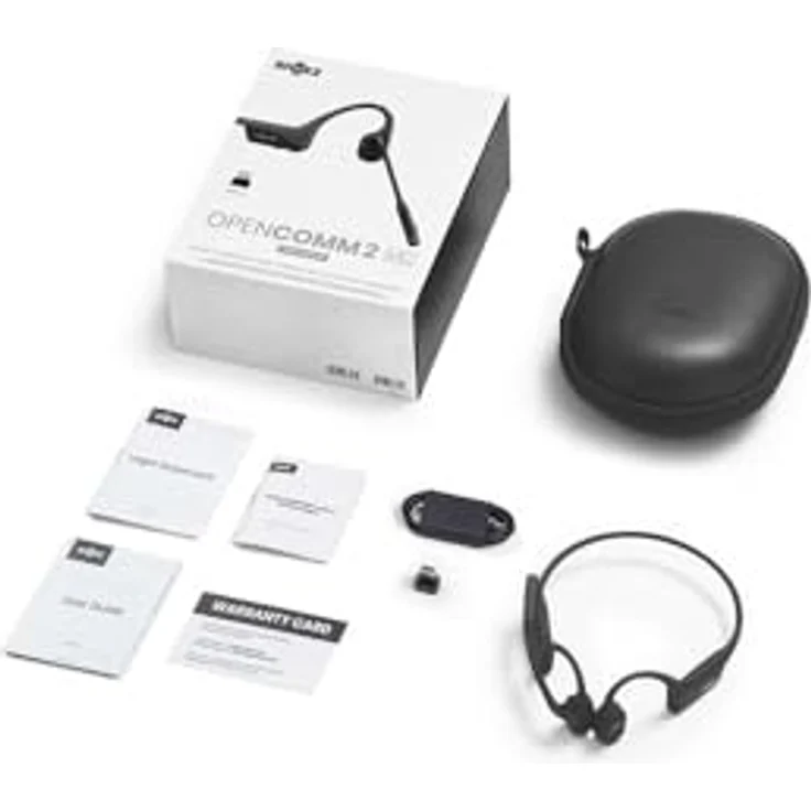 SHOKZ OpenComm2 UC 2025 Upgrade Kabelloses Bluetooth-Videokonferenz-Headset mit Knochenleitung, USB-C-Ladeanschluss und USB-C-Adapter | 16 Stunden Sprechzeit, 29 m Funkreichweite, 1 Stunde Ladezeit | Inkl. Hard Case - Shokz – Bild 2