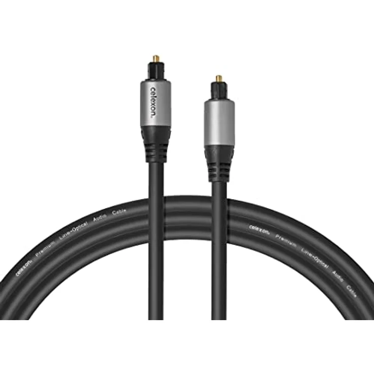 celexon Toslink Optisches Audiokabel 10,0m - Professional Line, 2-fach geschirmt, vergoldete Kontakte, schwarz – Bild 5