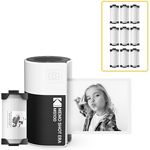 KODAK Memo Shot ERA Kinder-Sofortbildkamera und Foto-Etikettendrucker, Weiß (300 dpi, Thermal-Inkless-Technologie, One-Touch-Etikettenpatrone)