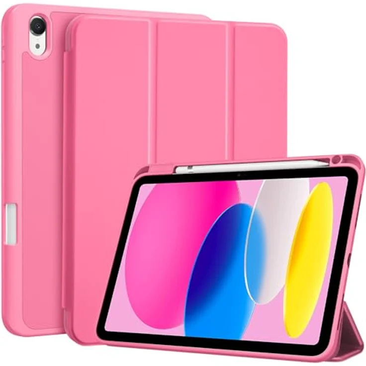 ProCase Hülle für iPad A16 11. & 10. Generation (2025/2022) – Leichte dünne Schutzhülle mit Stifthalter und Smart Cover – Pink – Bild 1