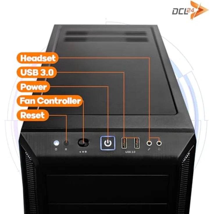 dcl24.de Office Business-PC Ryzen 9 7900X, GeForce RTX 3050, 32 GB RAM, 1000 GB SSD, Schwarz, Windows 11 Pro, WLAN – Bild 3