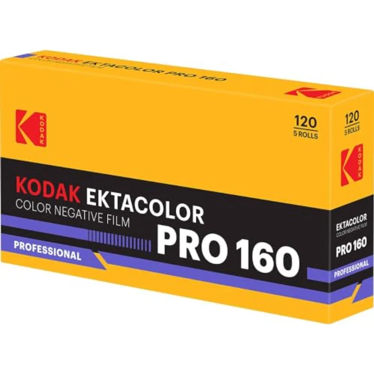 KODAK Ektacolor Pro 160, 120-format Farbnegativfilm mit ISO 160, 5 Rollen, ultrafeines Korn für natürliche Hauttöne – Bild 2