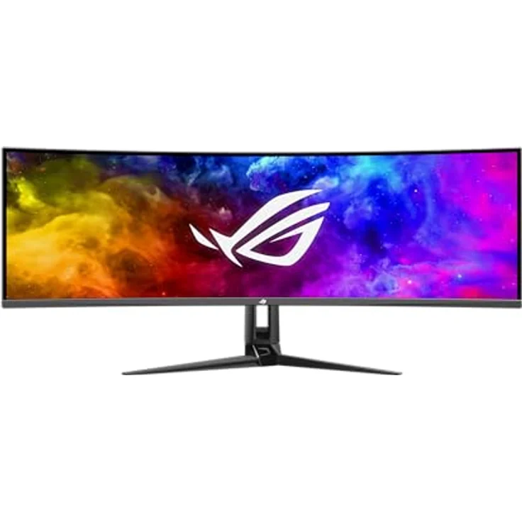 ASUS ROG Swift OLED PG49WCD  - 49 Zoll DQHD Curved Gaming Monitor - 144 Hz, 0.03ms GtG, G-Sync, FreeSync, HDR 400 - QD-OLED Panel, 32:9, 5120x1440, DP DSC, HDMI 2.1, USB-Hub, 90W USB-C, ergonomisch – Bild 1