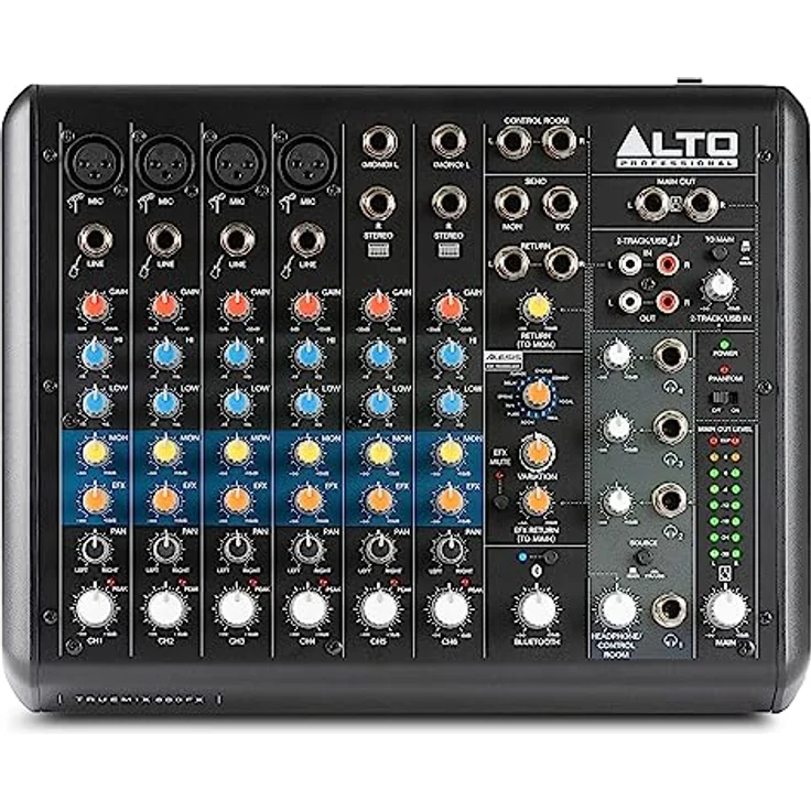 ALTO PROFESSIONAL Alto TrueMix 800FX Audio Mixer, 4 XLR-Mikrofoneingänge, USB Audio Interface, Bluetooth, für Podcasting, Live-Auftritte, Recording, DJ, Mac & PC – Bild 1