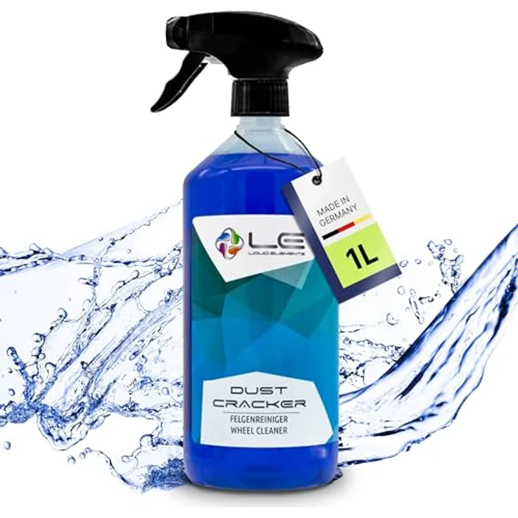 Liquid Elements Felgenreiniger Dust Cracker 1 Liter – säurefreier Reiniger mit Wirkindikator – entfernt hartnäckige Verschmutzungen – Bild 1