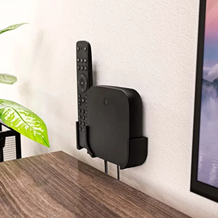 Mobilefox Wandhalterung für Telekom MagentaTV One, TV Halterung mit Fernbedienungshalter, Schwarz – Bild 3