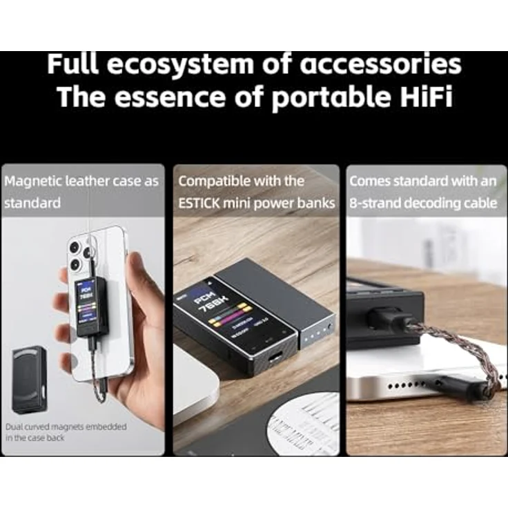 FiiO QX13, tragbarer USB-DAC Kopfhörerverstärker mit Bass Boost und 120 Lautstärkenstufen, Schwarz – Bild 8