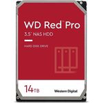 WD Red Pro interne Festplatte 14 TB (3,5 Zoll, NAS Festplatte, 7.200 U/min, 512 MB Cache, SATA 6 Gbit/s, NASware-Technologie, für NAS-Systeme im Dauerbetrieb, stoßfest) rot