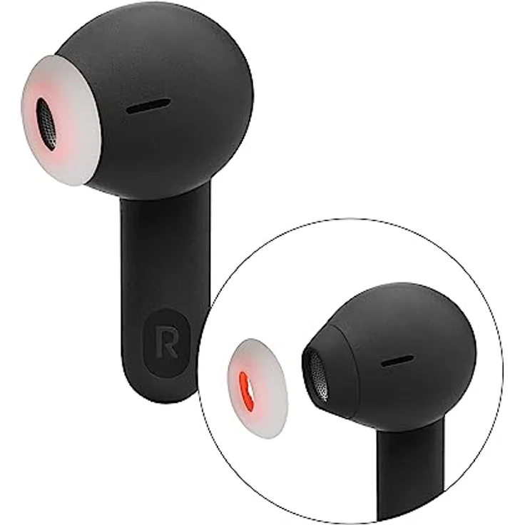 kwmobile 8X Ersatzpolster kompatibel mit JBL Tune Flex - Silikon Ohrstöpsel In-Ear Kopfhörer - 4 Größen, Weiß – Bild 2