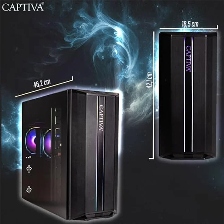 Captiva Advanced Gaming I98-118, Gaming-PC mit Intel Core i5-14400F, Nvidia GeForce RTX 5060 Ti, 16 GB RAM, 500 GB SSD, Schwarz – Bild 5