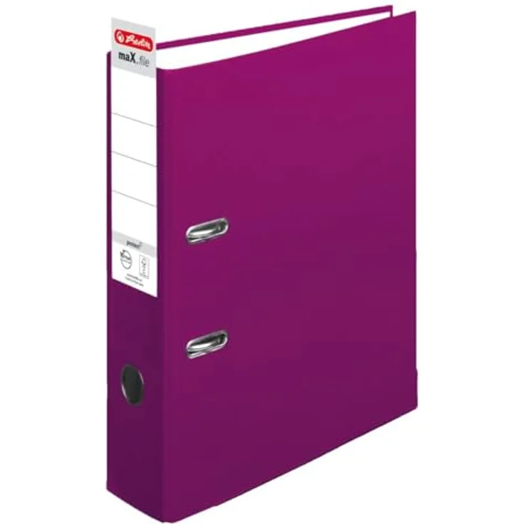 Herlitz Aktenordner maX.file protect, DIN A4, 8 cm Rückenbreite, mit Griffloch, Blattniederhalter und Kantenschutz, blau – Bild 3