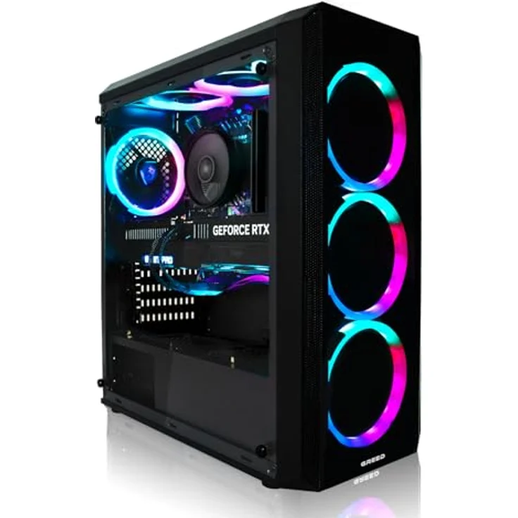 GREED Greed® MK2 - High End Gaming PC - AMD Ryzen 7 5700X, Nvidia GeForce RTX 5060, 4,7 GHz, 32GB RAM, 1TB SSD, Windows 11 Pro, 4K Gaming – Bild 1