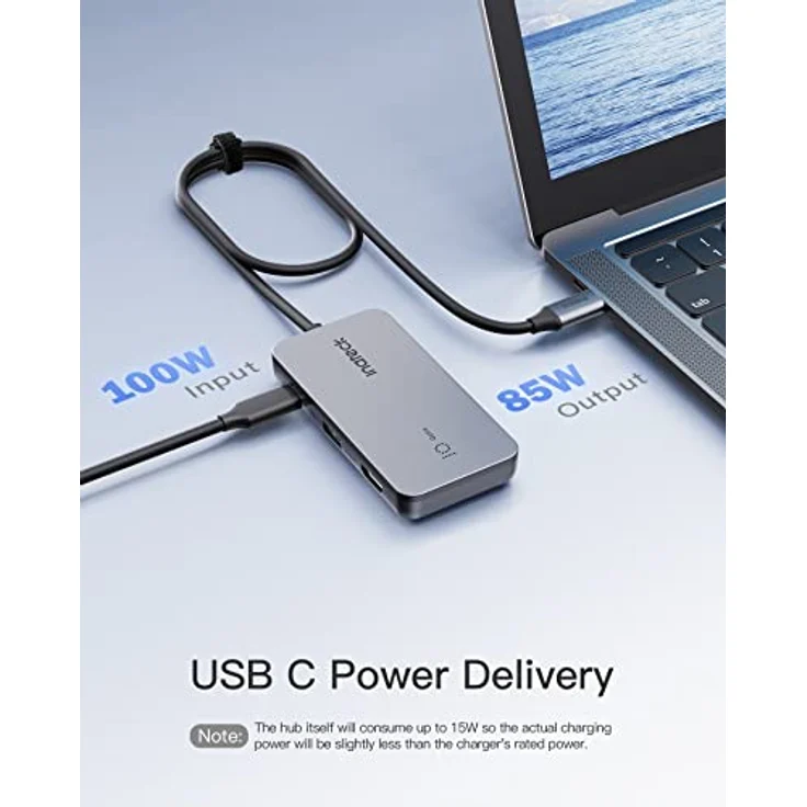 Inateck 7 in 1 USB C Hub mit 4K HDMI, PD 100W, 3 USB A 3.2 10Gbps, SD/TF Kartenleser, 50cm Kable, kompatibel mit Windows 7/8/10/11, Mac OS，Linux – Bild 4