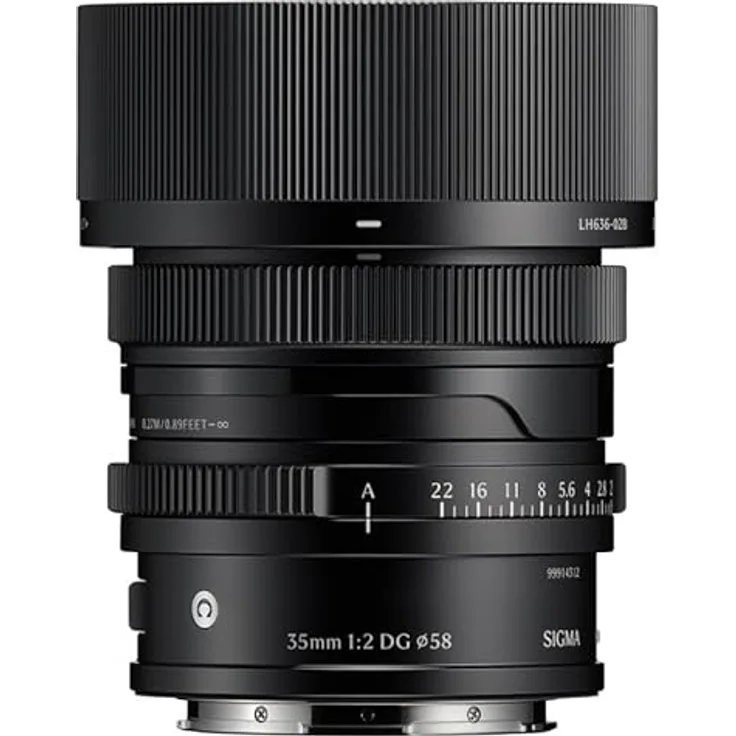 SIGMA 35mm f/2 DG Noir Contemporary, Weitwinkel-Objektiv kompatibel mit Sony E, inklusive Bouchons und Pare-soleil