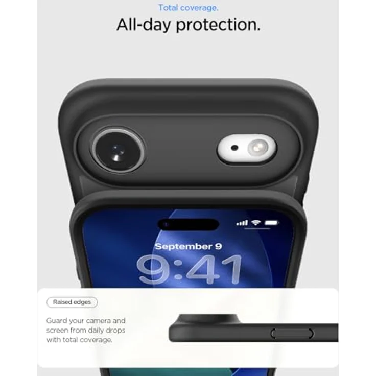 Spigen Ultra Hybrid MagFit Case für iPhone Air, transparente Handyhülle mit MILITÄR-GRADE Schutz und Air Cushion Technologie, kompatibel mit MagSafe - Frost Black – Bild 5