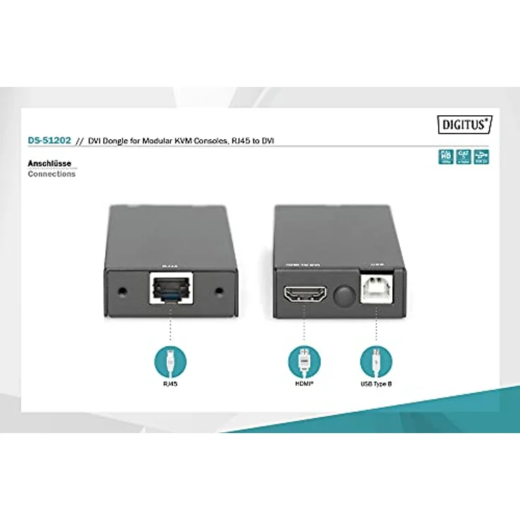DIGITUS DVI-Dongle für modulare KVM-Konsolen, RJ45 auf DVI – Bild 4