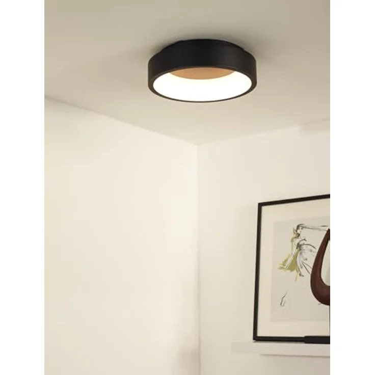 LUCIDE TALOWE LED Deckenleuchte Ø 30 cm LED Dim. 1x20W 3000K Schwarz - Dimmbare Deckenbeleuchtung aus Aluminium – Bild 4