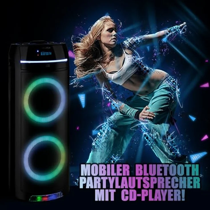Reflexion Bluetooth-Lautsprecher mit CD (10 h, Netzbetrieb), Schwarz – Bild 2
