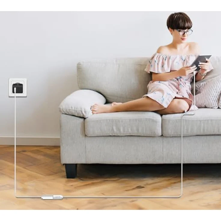 Logilink CU0221 - USB 2.0 Typ-C Verlängerungskabel mit PD Unterstützung (PowerDelivery), Weiß, 2m Kabellänge – Bild 3