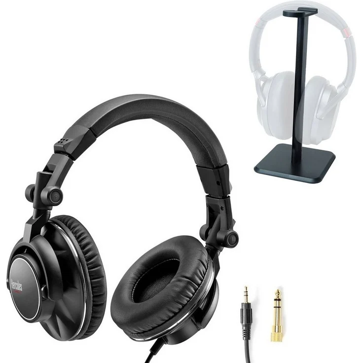 HERCULES Hercules HDP DJ60 DJ Kopfhörer mit Tisch-Stativ (Geräuschisolierung, Kabelgebunden)