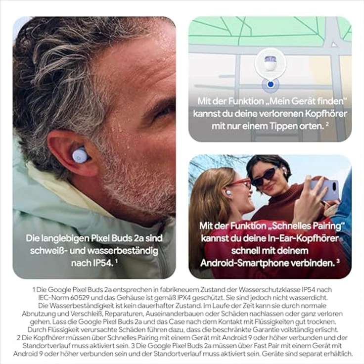 GOOGLE Pixel Buds 2a, In-ear Kopfhörer mit praktischer Touch-Steuerung, Farbe Strawberry – Bild 9