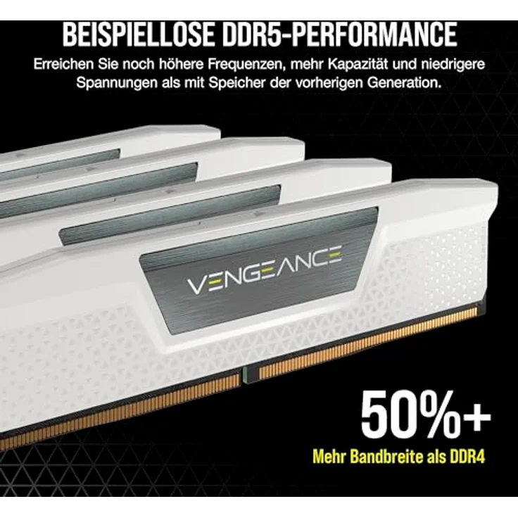 CORSAIR Vengeance DDR5 RAM 32GB (2x16GB) 6000MHz CL36-44-44-96 1.35V AMD Expo & Intel XMP Desktop-Computer-Speicher - Weiß – Bild 4