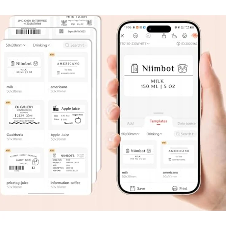 Niimbot B21 Pro, Tragbarer Etikettendrucker mit 300 dpi, Bluetooth, Akku 1500 mAh, grün – Bild 7