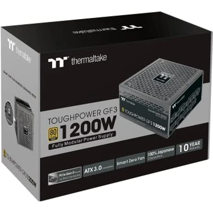 Thermaltake Toughpower GF 3 1200W | PC-ATX-3.0-Netzteil | PCIe Gen 5.0 | 80-Plus-Gold | voll-modular | leiser 140 Lüfter | EU Zertifiziert | schwarz, Toughpower GF3 1200W – Bild 1