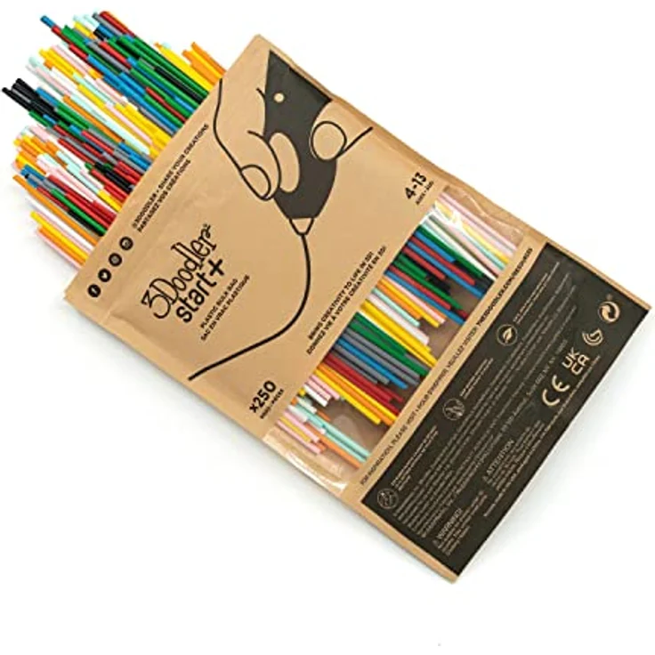 3Doodler Start 3D-Druckstift-Filament-Nachfüllset, 250 Stück in Blau, Grün, Gelb, Rot, Orange, Weiß, Grau und Mint, sicher für Kinder ab 6 Jahren, kompatibel mit 3Doodler App – Bild 1