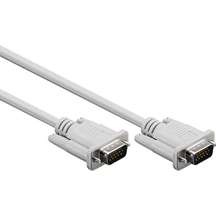 Wentronic Goobay VGA Monitorkabel, Grau, 2 m - VGA-Stecker (15-polig) > VGA-Stecker (15-polig) (68310)
