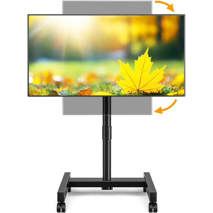 TVON TV Ständer mit Rollen, mobiler Standfuß für 13-50 Zoll Fernseher, max. 20kg, VESA 200x200 mm, Höhenverstellbar, 360° drehbar