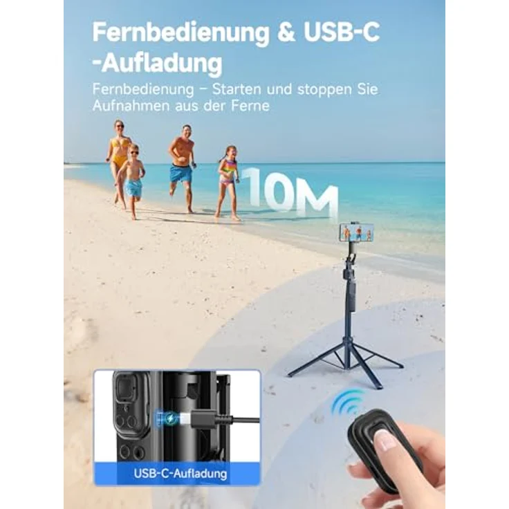 Rollei Easy Creator Quadpod mit AI Tracking, Höhenverstellbar bis 1,63 m, stabile Quadpod-Basis für verwacklungsfreie Videos – Bild 8