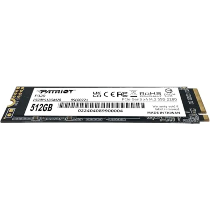 Patriot Memory Patriot P320 512GB Interne SSD - NVMe PCIe Gen 3x4 - M.2 2280 - Solid State Drive - P320P480GM28, 512GB Kapazität, bis zu 3000MB/s Sequential Read, bis zu 2200MB/s Sequential Write, Neuester PCIe Gen3 Controller, Windows Betriebssysteme unterstützt – Bild 2