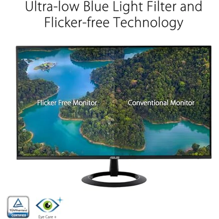 ASUS Eye Care VZ24EHF 24 Zoll Full HD Monitor - 100 Hz, 1ms MPRT, Rahmenlos, Flicker-Free, Blaulichtfilter, Adaptive Sync - IPS Panel - HDMI – Bild 5