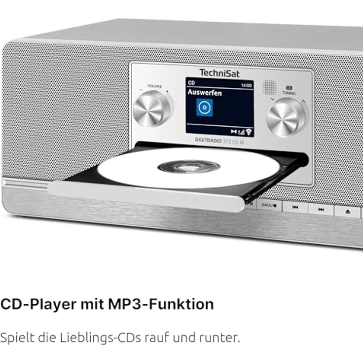 TechniSat DIGITRADIO 372 CD IR – Stereo Internetradio mit DAB+, UKW, CD-Player, WLAN, Bluetooth, Farbdisplay, USB, AUX und App-Steuerung - Silber – Bild 3