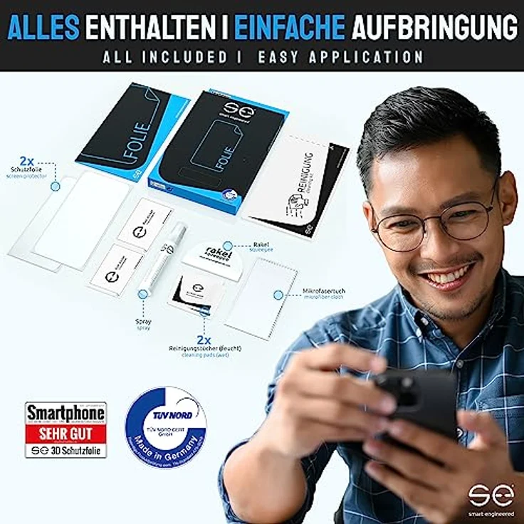 smart engineered 3D Schutzfolie, geeignet für Apple iPhone 7/8, Displayschutzfolie, transparent – Bild 2