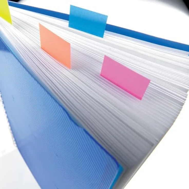 Post-it® Haftstreifen Index Standard I680, selbstklebend, wiederverwendbar, signalstark, blau, 50 Stück 25,4 x 43,2 mm – Bild 5