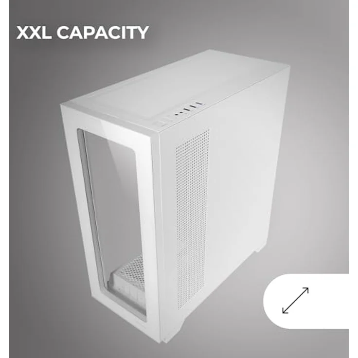 MARSGAMING MC-XP, Custom E-ATX Gehäuse, Full Liquid Cooling Support, XXL Gaming Tower, USB 3.0, Weiß – Bild 3