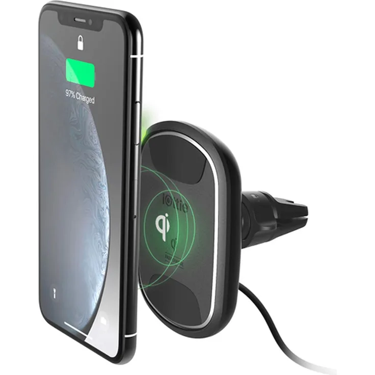 iOttie iTap 2 Wireless Air Vent Mount, Magnetische Lüftungshalterung für Smartphones mit Qi-Ladetechnologie, Schwarz