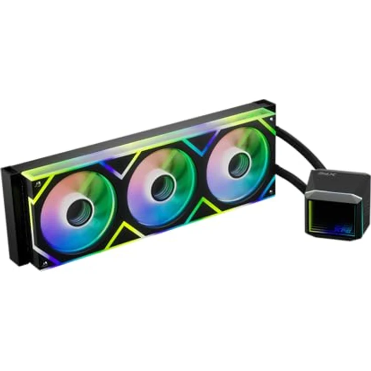 XPG LEVANTE II 360, CPU Wasserkühler mit RGB-Beleuchtung, 3 x 120mm Lüftern, Schwarz – Bild 2