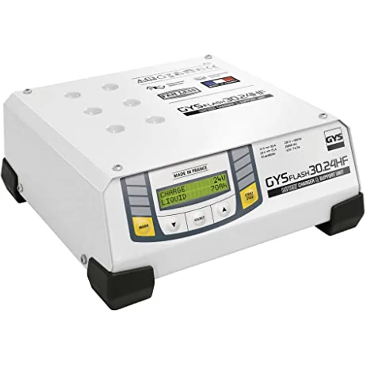 GYS GYSFLASH 30.24 HF 029231 Automatikladegerät, 6 V, 12 V, 24 V, 30 A, stabilisierte Spannungsquelle mit Showroom Modus und Neustart Funktion