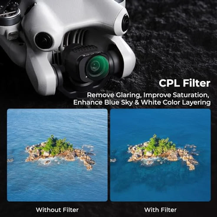 K&F Concept Mini 4 Pro ND/PL Filterset, 6 Stück CPL und ND4-64 Filter für DJI Mini 4 Pro, ultraleicht und multi-beschichtet – Bild 3