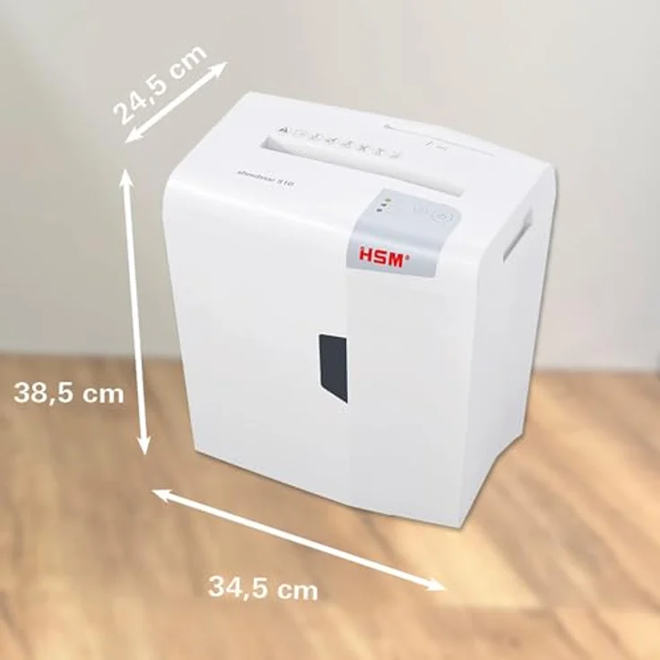 HSM shredstar S10 Aktenvernichter, Sicherheitsstufe P-2, 10 Blatt (Streifenschnitt) mit CD-Schredder – Bild 4