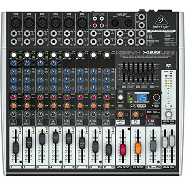 Behringer XENYX X1222USB 16-Kanal 2-2 Bus Mischpult mit XENYX Mic Preamps, 1-knob Kompressoren, 24-bit Multi-FX und USB Audio Interface – Bild 3