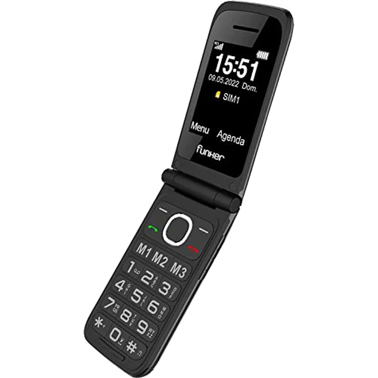 Funker C200 Comfort 4G - 4G Klapphandy für Senioren, große Tasten und Tasten, Einfache Bedienung, SOS-Taste, USB-C, 3 Direkte Speicher, 2000 Kontakte, 1000mAH Batterie – Bild 2