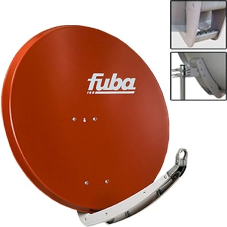 Fuba DAA 850 R Digital Sat Schüssel, Ziegelrot 85x85cm, LNB Quad Premium X, Direktanschluss für 4 Teilnehmer, 8x F-Stecker – Bild 2